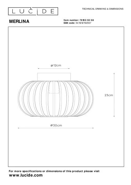 Lucide MERLINA - Plafonnière Kinderkamer - Ø 30 cm - 1xE27 - Roze - technisch